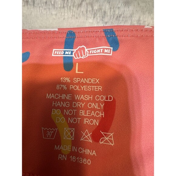 Feed Me Fight Me High Rise Pocket Leggings‎ Sz L Womens Pink Workout Pants F2 - Picture 5 of 11